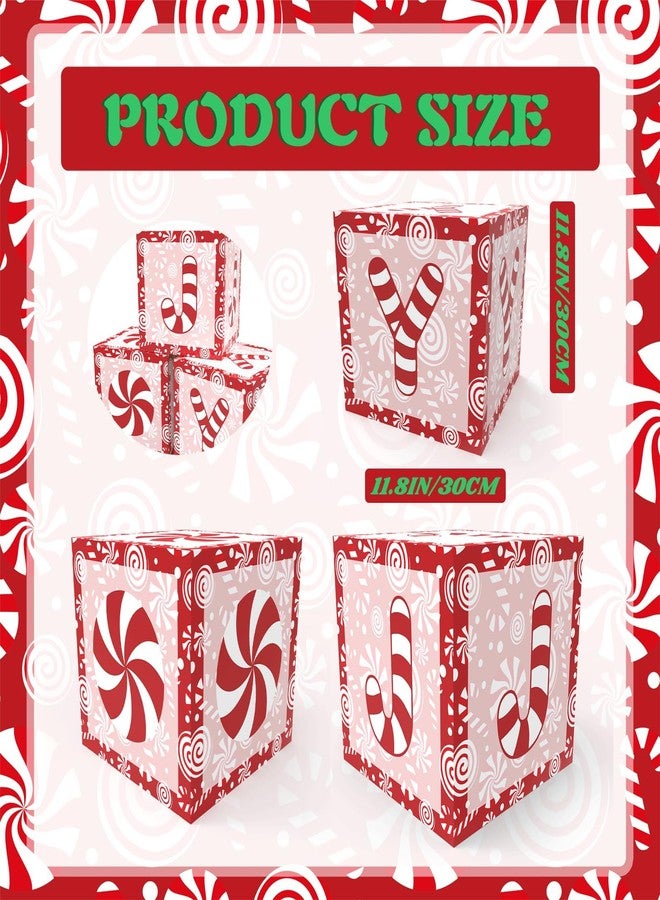 Demonwer 3 Pcs Christmas Balloons Boxes Large Christmas Candy Cane Balloon Boxes Cute Cartoon Gifts Boxes Holiday Party Box for Winter Xmas Holiday New Year Party Supplies - Image 2